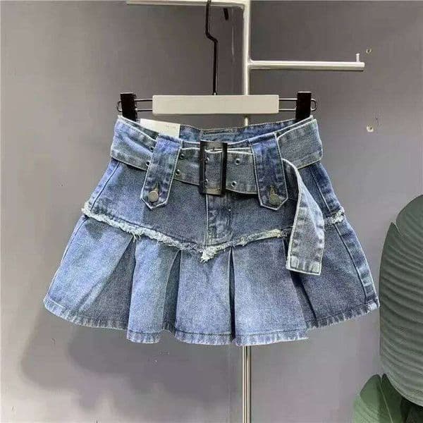 New Fashion Three Dimensional Strap Pocket Wash High Tooling Denim Women Y2K Summer Vintage Casual Joker A Skirt C260205