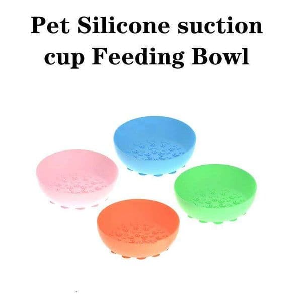 Pet supplies dog cat feeding tableware anti tipping suction cup sticker slow food basin massage licking plate silicone bowl 26W01126