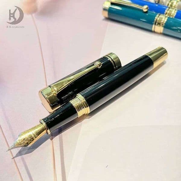 JD-179 Luxury Metal Fountain Pen Ergonomic, Twist Cap, Medium Nib with Converter - Ideal for Office & School Use 26Y0126
