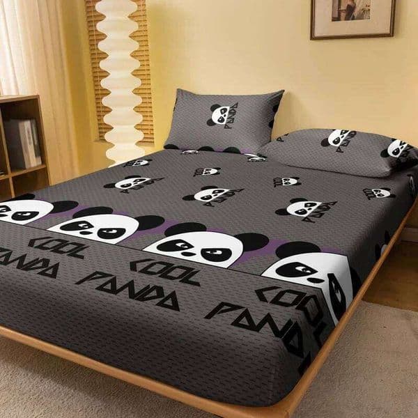 1 Cartoon Cute animal panda matte Fitted Sheet, bedroom printed bed cover, bedding excluding pillowcases 26W0126