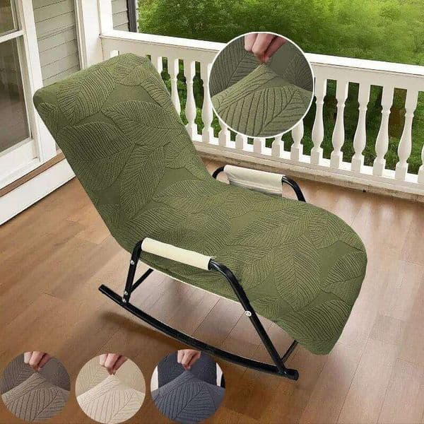 Leaves Jacquard Rocking Nordic Relax Recliner Slipcover Balcony Nap Lazy Sofa Chair Cover for Living Room 26L0126