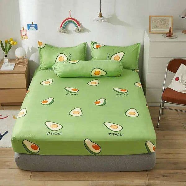 Bonenjoy Queen Fitted Sheet King Size With Elastic Cover For Double Bed Avocado Pattern Mattress Coversno pillowcase 26W0126