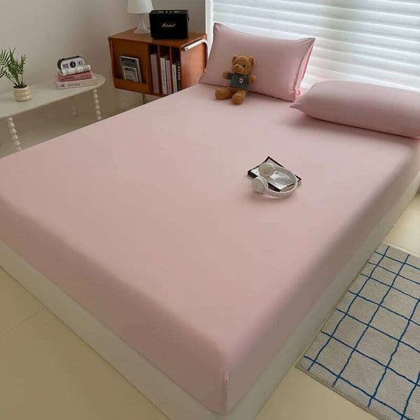 Washed Fitted Sheet with Elastic Bands Non Slip Adjustable Mattress Cover for Single Double King Queen Bed 90x200 150x200 180 26W0126