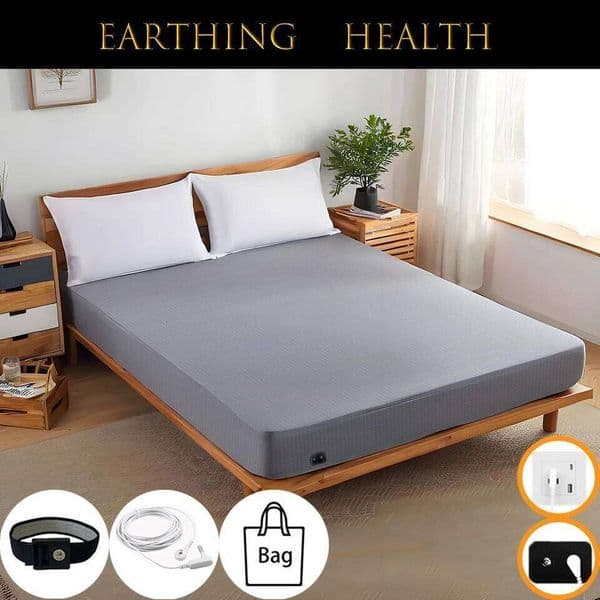 10% Silver Fiber Earthing Fitted Bed Sheets Conductive Grounded Bedsheet Anti-ESD Relieve Pressure Improve Health 26W0126