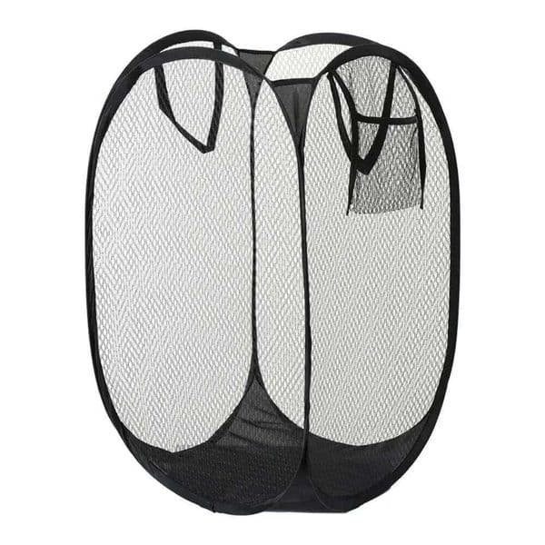 Folding Basket Dirty Clothes Sorter Mesh Storage Bag with Frame Bathroom Washing Organizer Portable Laundry Hamper 26H0126