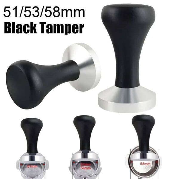 1PC 51/53/58mm Espresso Tamper with Black Wood Handle,Distributor Tampers For 51/54/58mm Portafilters Coffee Tools 26H0126