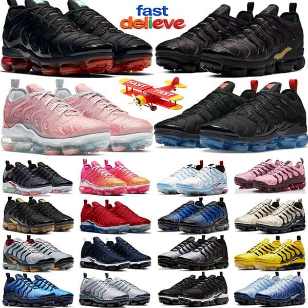 Free Shipping shoe running shoes sneakers mens trainers tns Triple Black White Hyper Blue Grey Mulit women men outdoor sports sneaker size 36-47