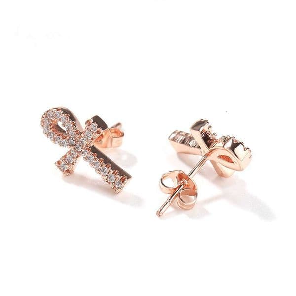 European and American Hip-Hop Trend Angel Cross Fashion Simple Moissanite diamond earrings Earrings Unisex One Piece Dropshipping