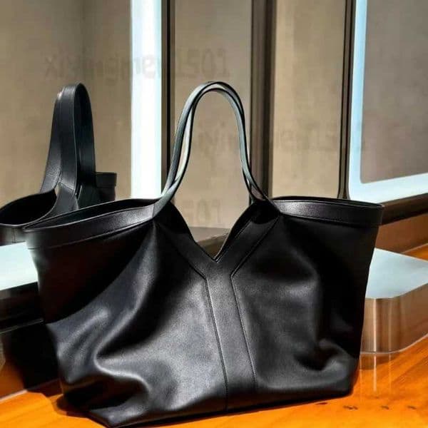Large-capacity Genuine Leather Tote Fashion Y Shape Crocodile Pattern Shoulder Bag Casual Shopping Bag Storage