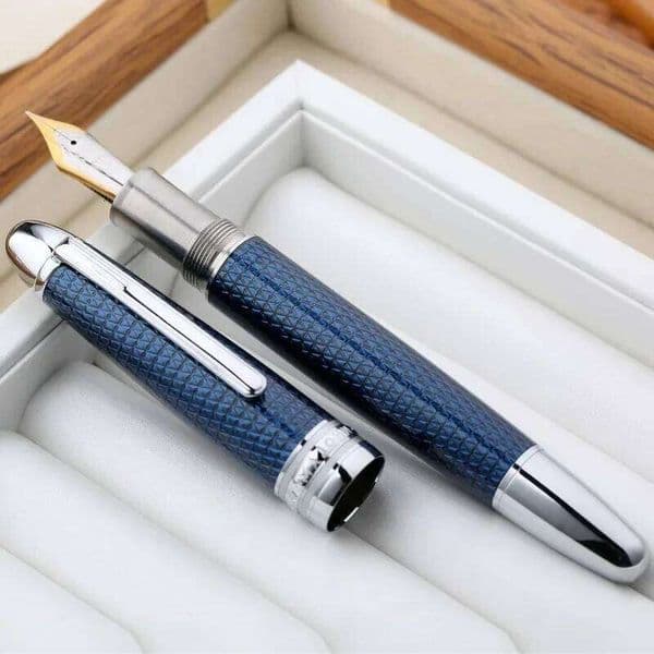 2026 Wholesale MAJOHN P136 Twilight Blue Piston perfume Fountain - 3D Pattern & Anti-Slip Steel Grip, Large Capacity Ink Pen For Smooth Writing cologne Free Shi