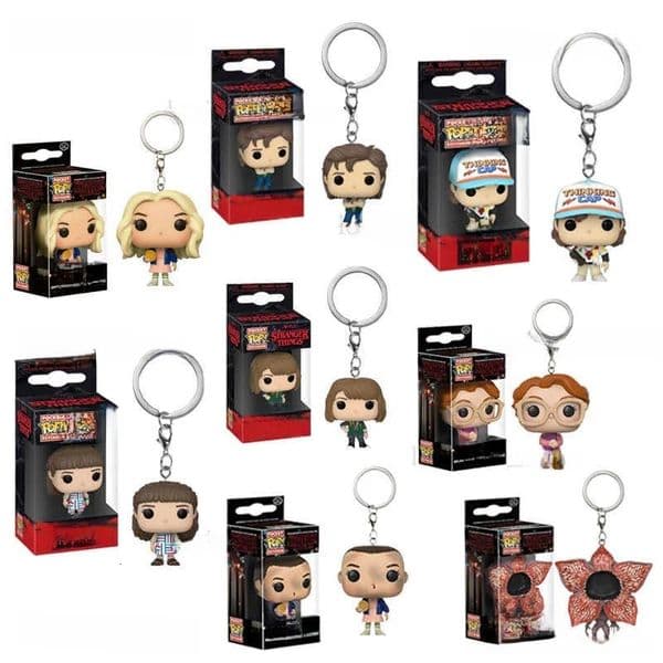 2026 New POP NEW Stranger Things ELEVEN Demogorgon DUSTIN Barb Steve Robin Toy Vinyl Figure Pop Keychain Model Toys T230810 Designer