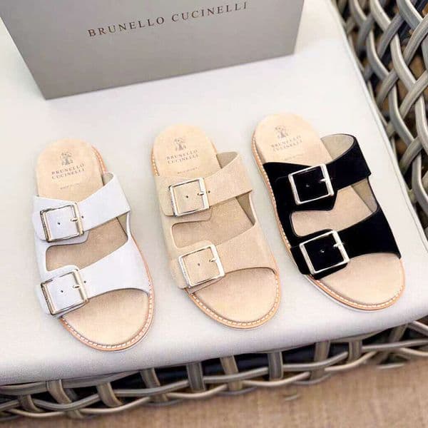 11 Brunello cuccinelli Slipper Designer slide shoe man Summer Beach suede Leather sandal boston clogs Sandale Luxury Mule buckle sliders house walk sabot Flat Shoes