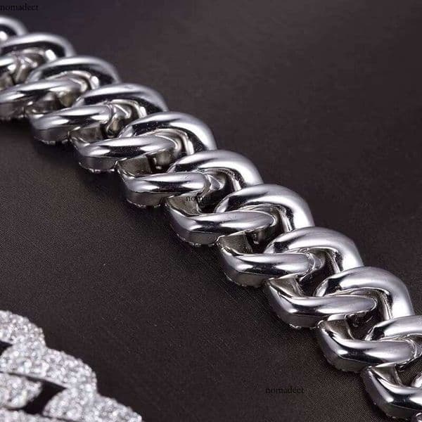 Hip-Hop Jewelry Necklace jewlery 20inch Sterling Sier Two-Row Moissanite for women necklace Cuban Link Chain