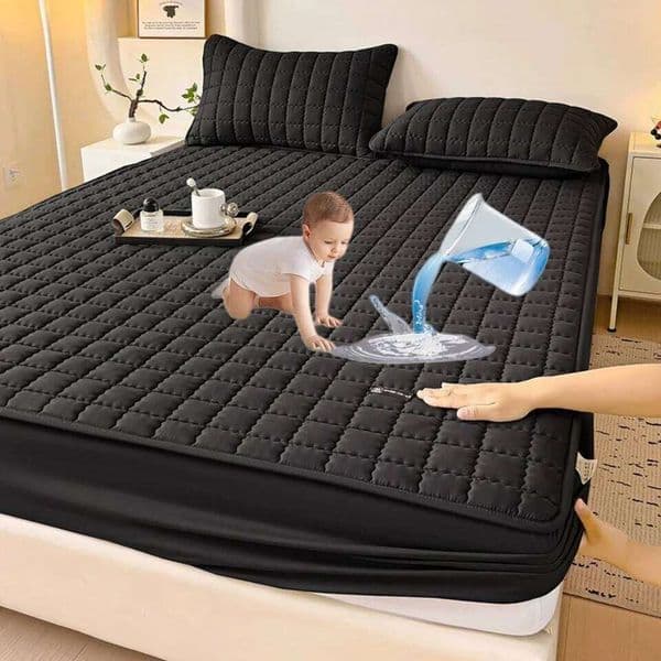 Waterproof Thickened Mattress Pad Protector Adjustable Durable Fitted Sheet Bed Covers Anti-mite Non-slip Bedspreads 150/160x200 26W0126