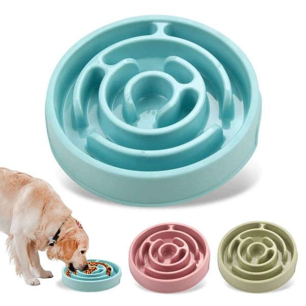 JM Pet Slow Feeder Eco Dog Bowl Fun Non Slip Anti-Gulping Slower Food Feeding Dishes for Small Medium Large Dogs Puppy 26W01126