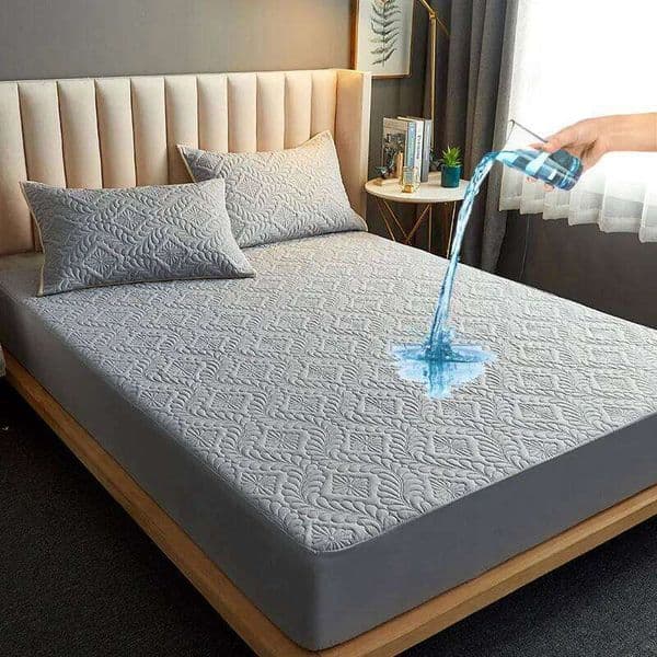 Fashion Waterproof Quilted Fitted Sheet 140*200 160*200 Mattress Protector Solid Color Bed Cover NO Pillowcase 26W0126
