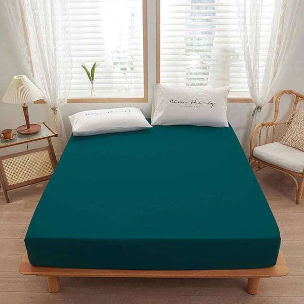 1pc solid color fitted sheet for bedroom 100%Polyeste Elastic Band Around bedding Fitted Sheet Only 30cm excluding pillowcases 26W0126