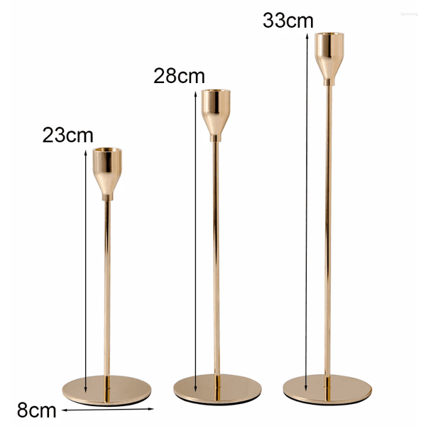 Candle Holders Mini Candlestick Gold Black Luxury Plating Metal Candles Velas Holder Home Decoration Accessories Wedding Porta B2