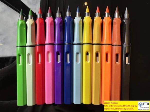 Arrival Inkless Everlasting 12 Colors Pen Novedades No Sharpening Cartoon Comic Art Drawing Color Pencil Infinite Eternal Eraseable Colored Pencil With Eraser LL