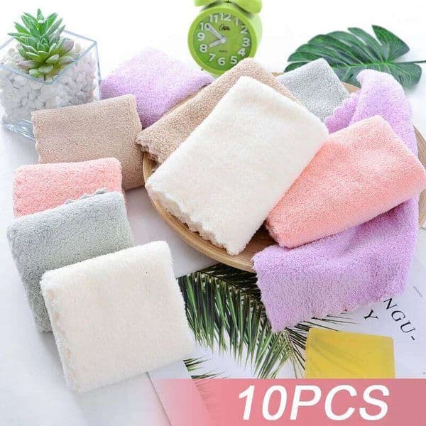 10Pcs Thickened Microfiber High-density Coral Fleece Quick Dry Clean Face Soft Absorbent Towel 26Y0126