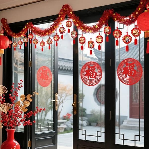 2026 Lunar Horse Year Tet Decoration Hanging Pendant 3D Door Window Wall Decor Chinese Spring Festival Ornament 260127