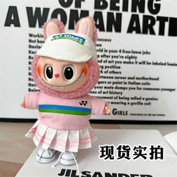 Labubu Doll Clothes Badminton Pink Girl Sports Set Labubu Sitting Party Outfit 100% Genuine sale