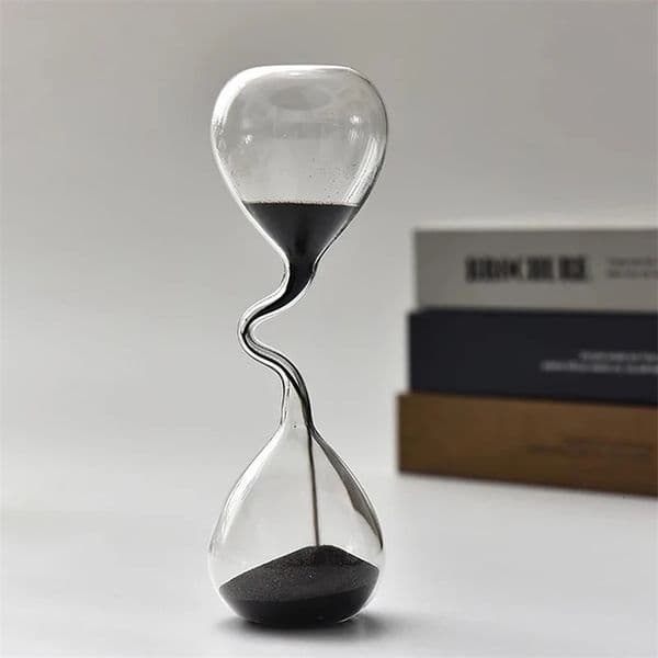 Curve Black Hourglass Modern Style Home Decor Accessories Glass Craft Simple Interior Table Ornament Aesthetic Sand Clock 260104ww