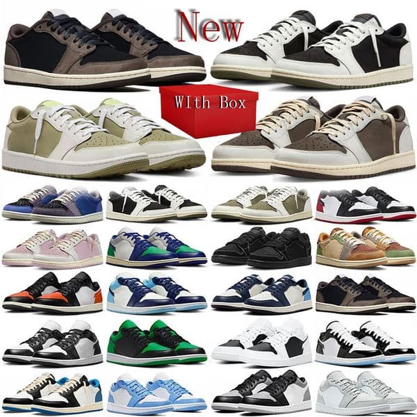 2026 with box 1 low 1s mens basketball shoes low Alternate Shattered Backboard Cactus Jack x Red Shy Pink UNC Blue Royal men women trainers sports shoes