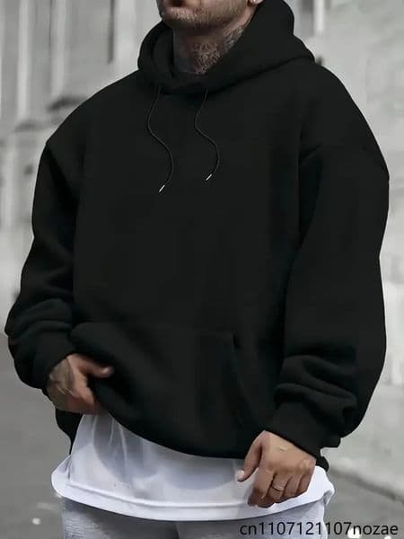Fleece Mens Women Oversize Casual Sweatshirt Hoodies Couple Unisex Pullover Autumn Winter Loose Cotton Sport Hoody Clothing Top 260127