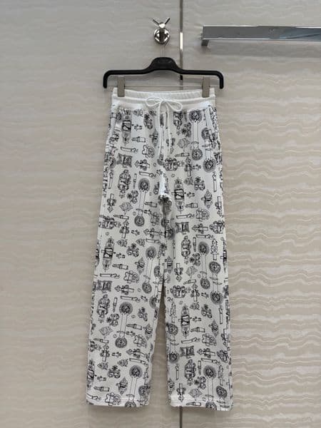 26 early spring new printed Jersey cotton straight leg casual pants
