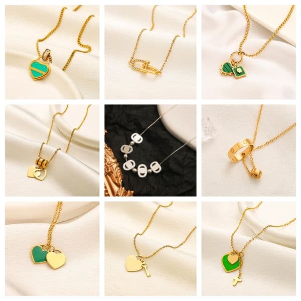 High Edition Classic Designer Pendant Lover Necklace for Women Girls Double Loop Charms Titanium Steel Wedding Jewelry Collares Collier