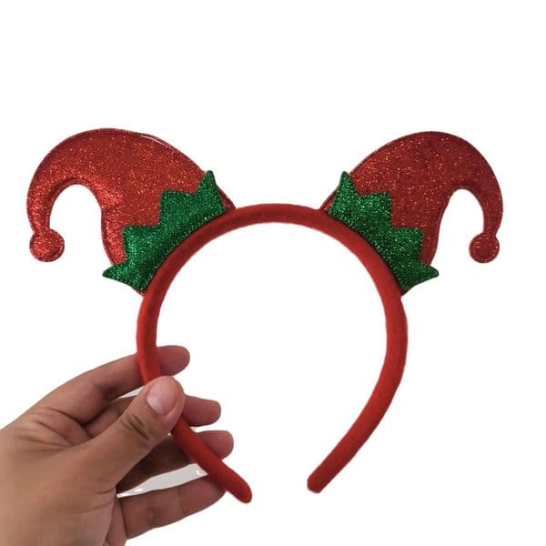 Novelty Mouse Ears Snowflake Hairband DIY Christmas Headband for Women Girls Festival Hair Promotional Business Gifts