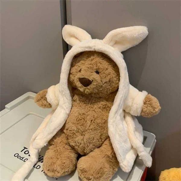 Bathrobe Bear Barcelona Bear Super Cute High-Value Ins Plush Toy Baby Comfort Toy Internet Celebrity Doll 100% Genuine sale