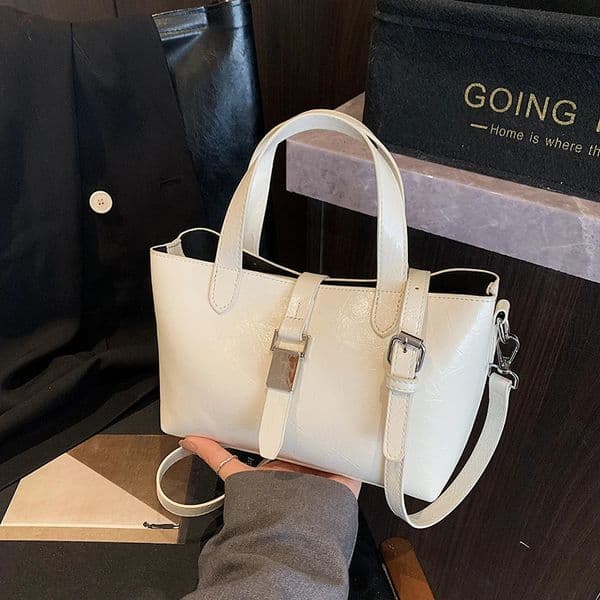 Fashion Womens Handbag French Texture Commute PU Leather One Shoulder Bags Unique Lock Versatile Crossbody Bag 260123
