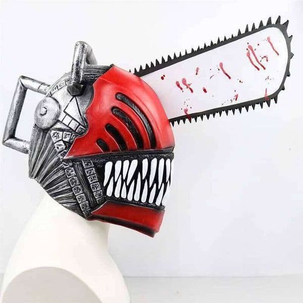 Man Pochita Halloween Party Costume Horror Escape Room Props Latex Cos Chainsaw gear Mask 26Y0127