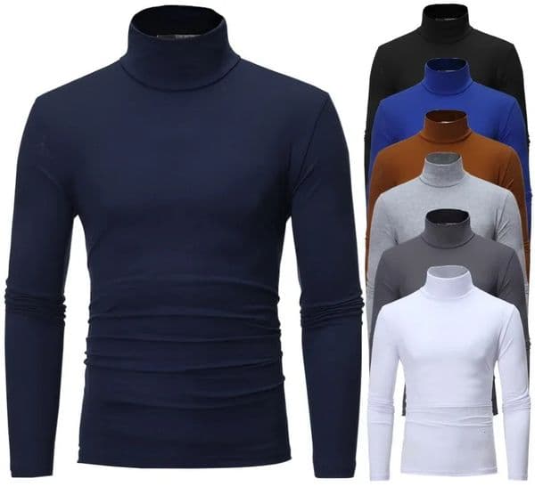 Thermal Underwear Tops Men Winter Clothes Shirt Autumn Mens Tights High Neck Thin Slim Fit Long Sleeve Tshirt 260127