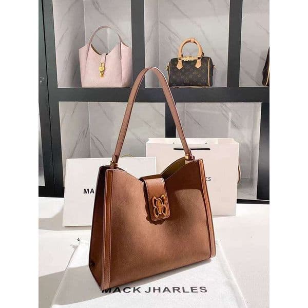 MACK JHARLES Melard Matte Baguette 2025 Autumn New Color-Block Large Capacity Underarm Bag