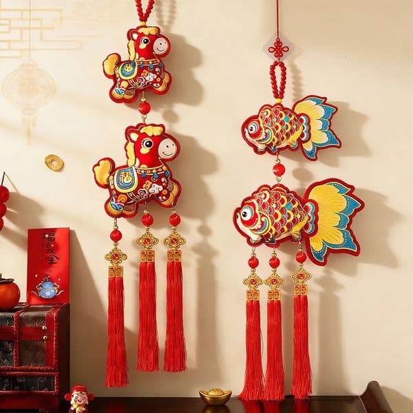 2026 Year Hanging Ornament Lunar Year Decoration Horse Year Door Tassel Pendant Chinese Spring Festival tet Tecoration 260127BJ