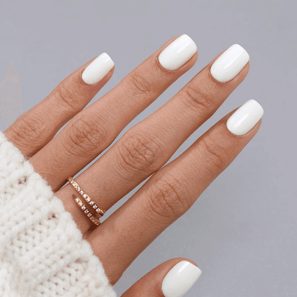 32 pieces of simple white presson fake nails compact short ballet nails fashionable removable wearable presson nail art patches