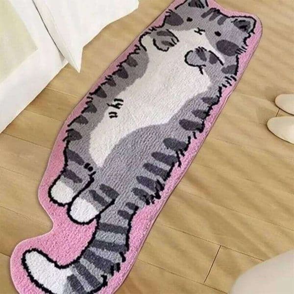 Cute Bedroom Soft Long Cat Comfort Washable Non-slip Mat Living Room Decorative Carpet 26W0127