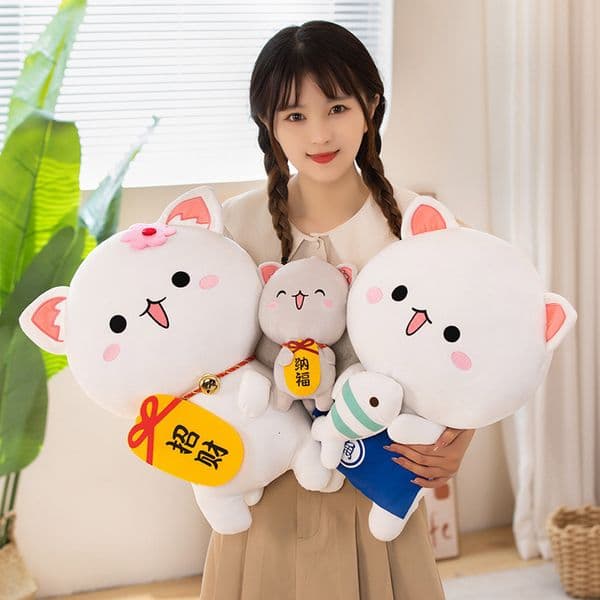 2026 New Kawaii Mitao Cat Lying Cats Couple Doll Plush Toys Stuffed perfume Cute Animal Dolls Pillow Soft Cartoon cologne Cushion Birthday Designer