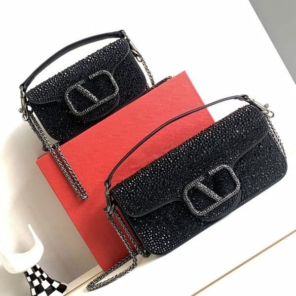 2026 Women's Rhinestone Embellished Crossbody Bag, V-Shape Buckle Chain Strap Multi-Colors Glam Luxury for Party Daily Dating, Adjustable Strap Fashion, Zip