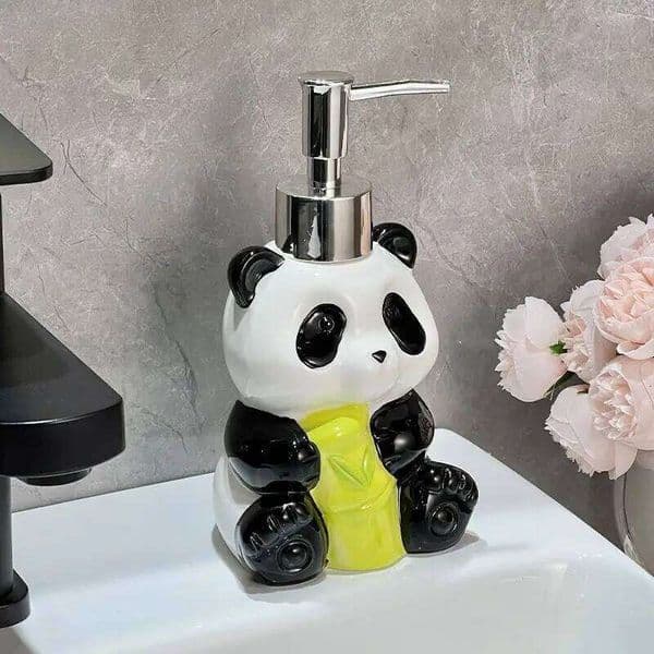 Cute Animal Ceramic Lotion Bottle Bathroom Accessories Shampoo Moisture Bottled Panda Dish Household Soap Dispenser 26H0127