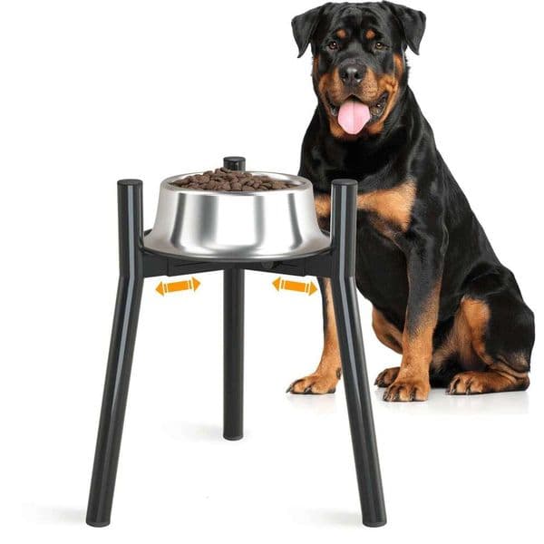 Metal Adjustable Elevated Dog Food Bowls Stand for and Extra Large Sized Dog, raised dog bowlsBowl Not Included 26L0127