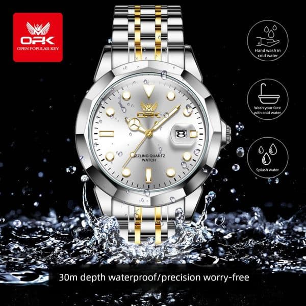 New OPK brand fashion watches popular in Europe and America, business single calendar, waterproof night light, high-end men's watches, fashionable couple watches