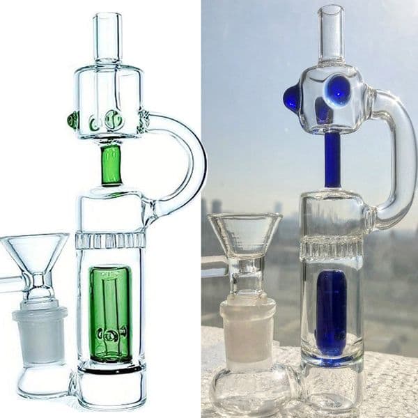15cm Percolator Water Pipes bubbler Hookahs Small Glass Water bongs Recycler oil bong With 14mm Bowl