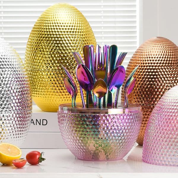 Elegant Durian-Themed Silver Plated Dinnerware Kit for Formal Dining | Includes All Essential Pieces of Flatware