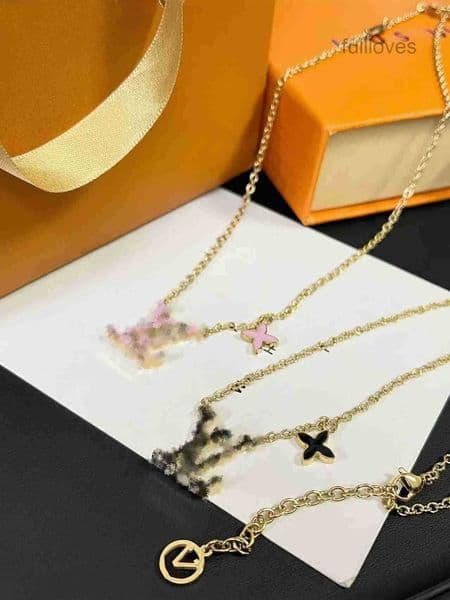 necklaces designer necklace for woman bracelet designer jewelry pendant Charm flower pearl stainless steel gold silver plate link chain jewlery for women With Box