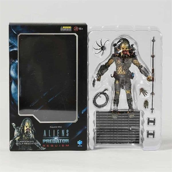Hiya Toys AVP Unmasked Wolf Predator 1/18 Exquisite Mini Action Figure Model Toy 70% off Clearance Sale