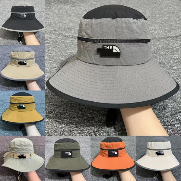 Wide Brim Hats Beach Hat Bucket Foldable Fisherman Unisex Outdoor Sunhat Hiking Climbing Hunting Fishing Caps Adjustable Men Draw String Cap
